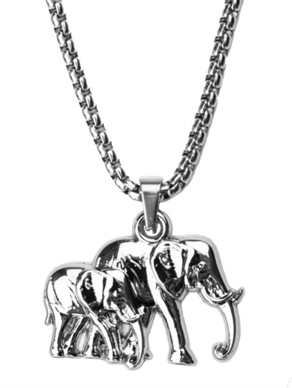 ZOX ELEPHANT NECKLACE #921 Collectible New Silver Stainless Steel Necklace